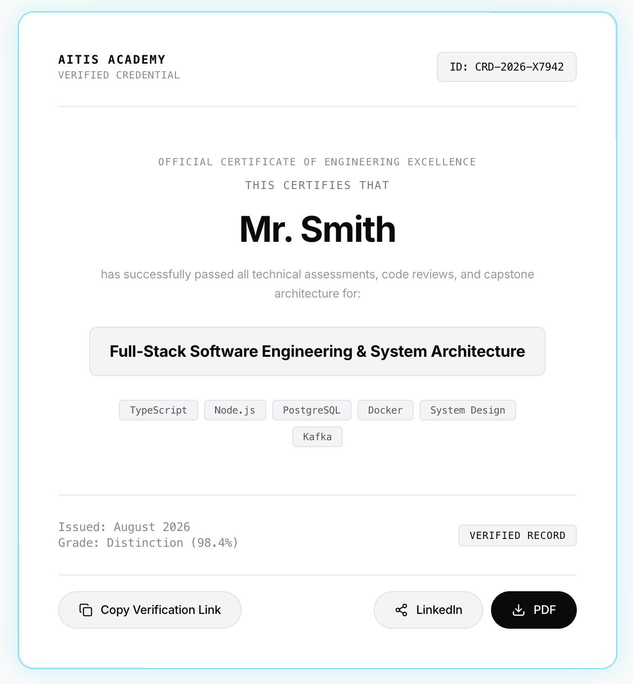 Certificate preview